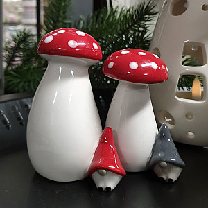 Salt & Pepper Gnome auf Pilz