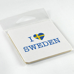 Magnet I love Sweden - Weiß / Gelb / Blau