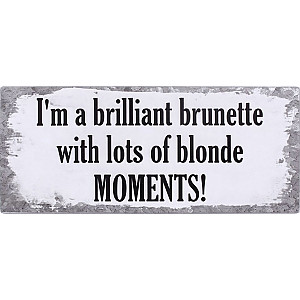 Plåtskylt I'm a brilliant brunette with lots of blonde moments