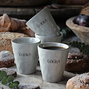 Majas Mugg Kärlek & Fika Gofika Grå