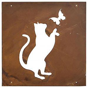 Schild Katze Rost