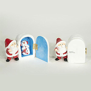Santa Clausen Kühlschrank mit Schneemann