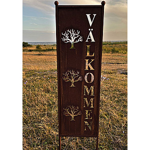 Schild Välkommen Baum - Rost