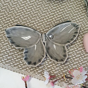 Teller Schmetterling Garten - Grau