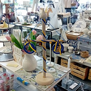Hölzerner Mittsommerpfahl - Weiß
