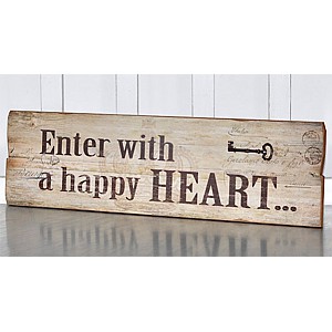 Träskylt Happy heart