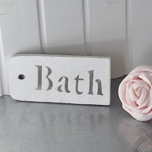 Träskylt Bath
