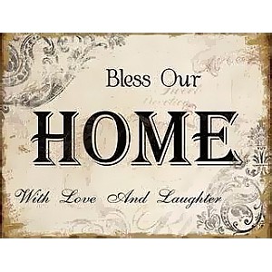Plåtskylt Bless our home