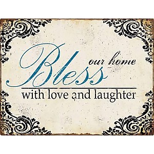 Plåtskylt Bless our home