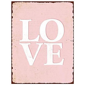 Blechschild Love - Pink