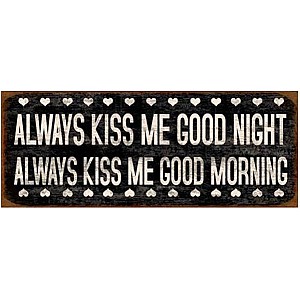 Plåtskylt Good night/Good morning