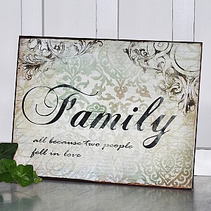 Plåtskylt Family
