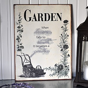 Plåtskylt Garden