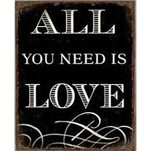 Plåtskylt All you need is love