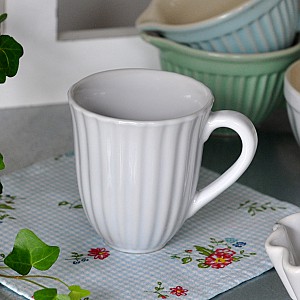 Tasse Mynte mit Rillen - Pure White