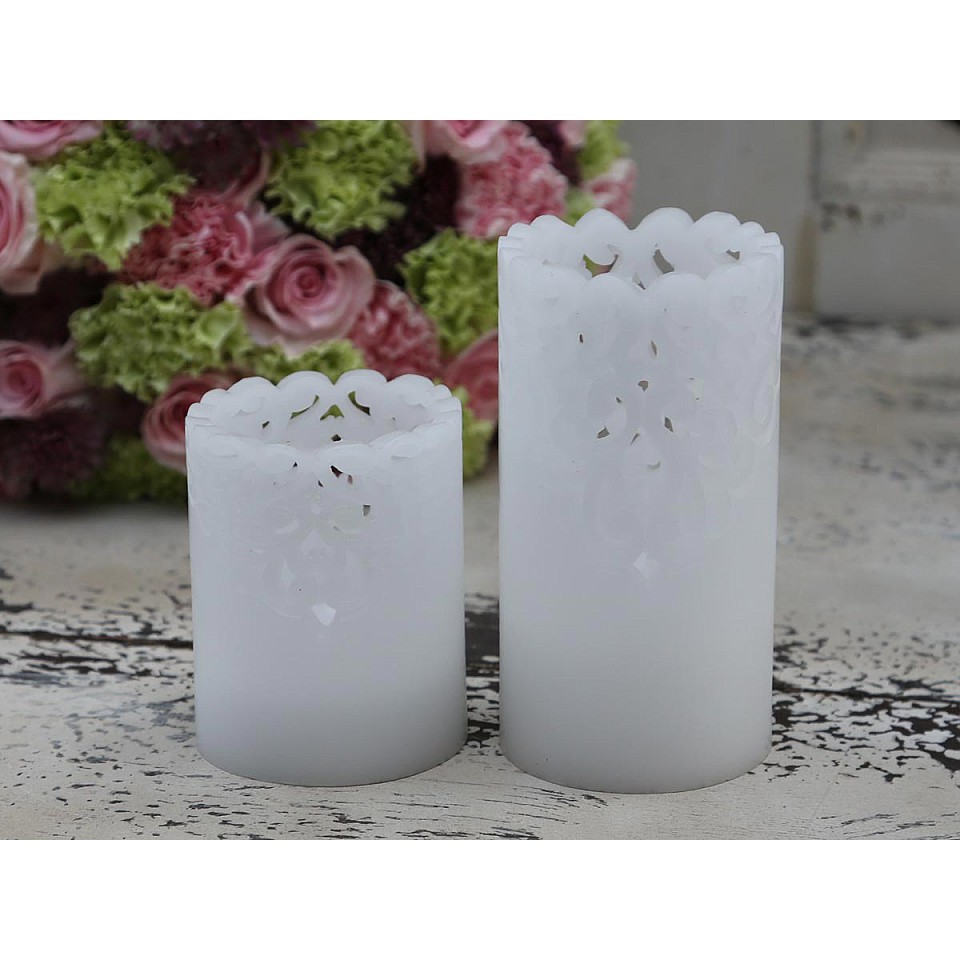 Battery Candle Lace - Height 15 cm