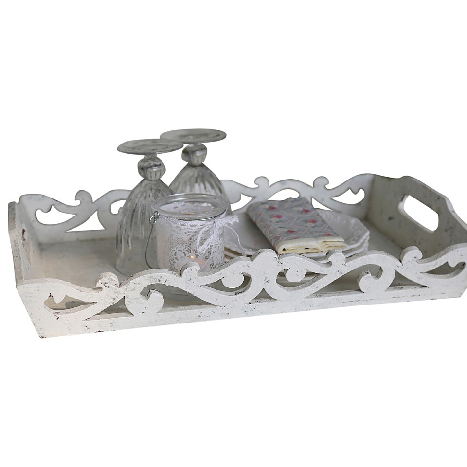 Tray with pattern - Antique White