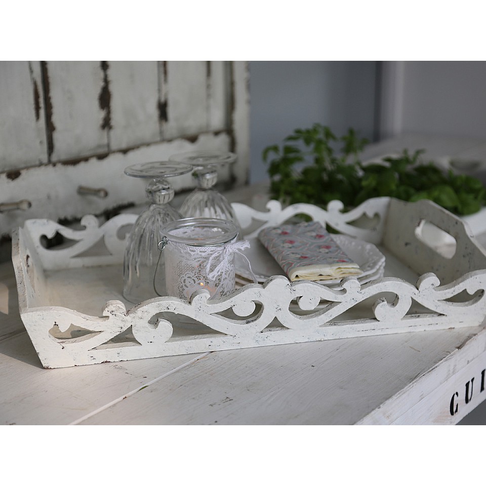 Tray with pattern - Antique White