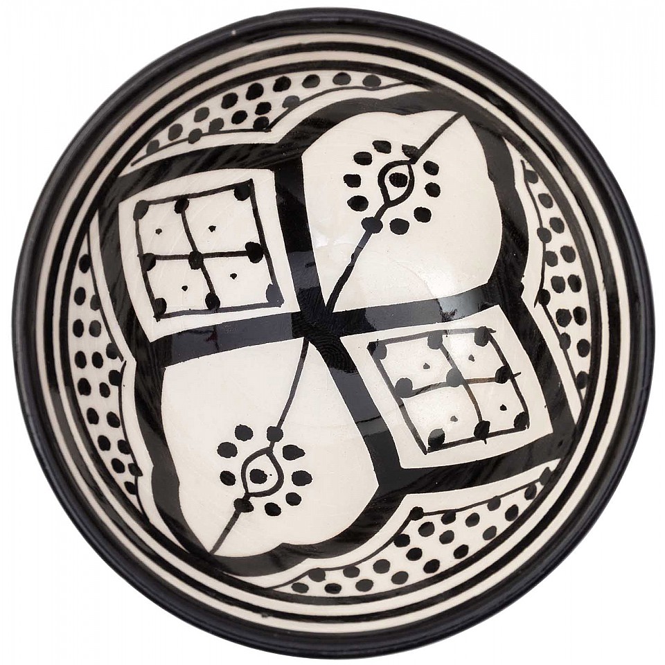 Marockansk Skål Safi 10 cm - Svart/Vit