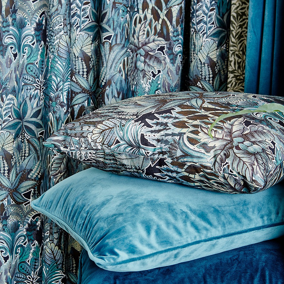 Cushion Cover Foliage - Petrol