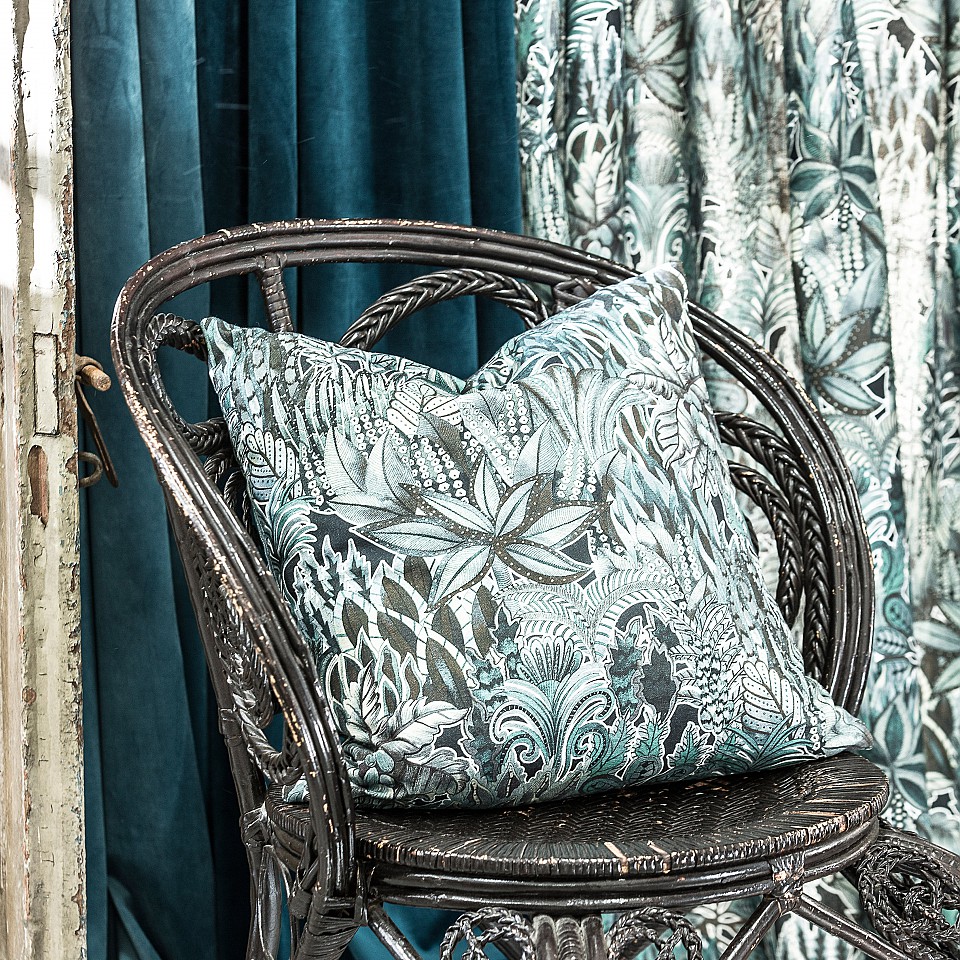 Cushion Cover Foliage - Petrol