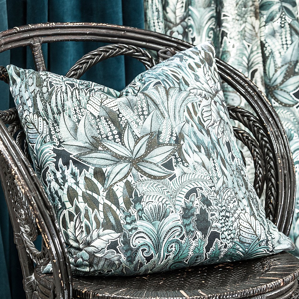 Cushion Cover Foliage - Petrol