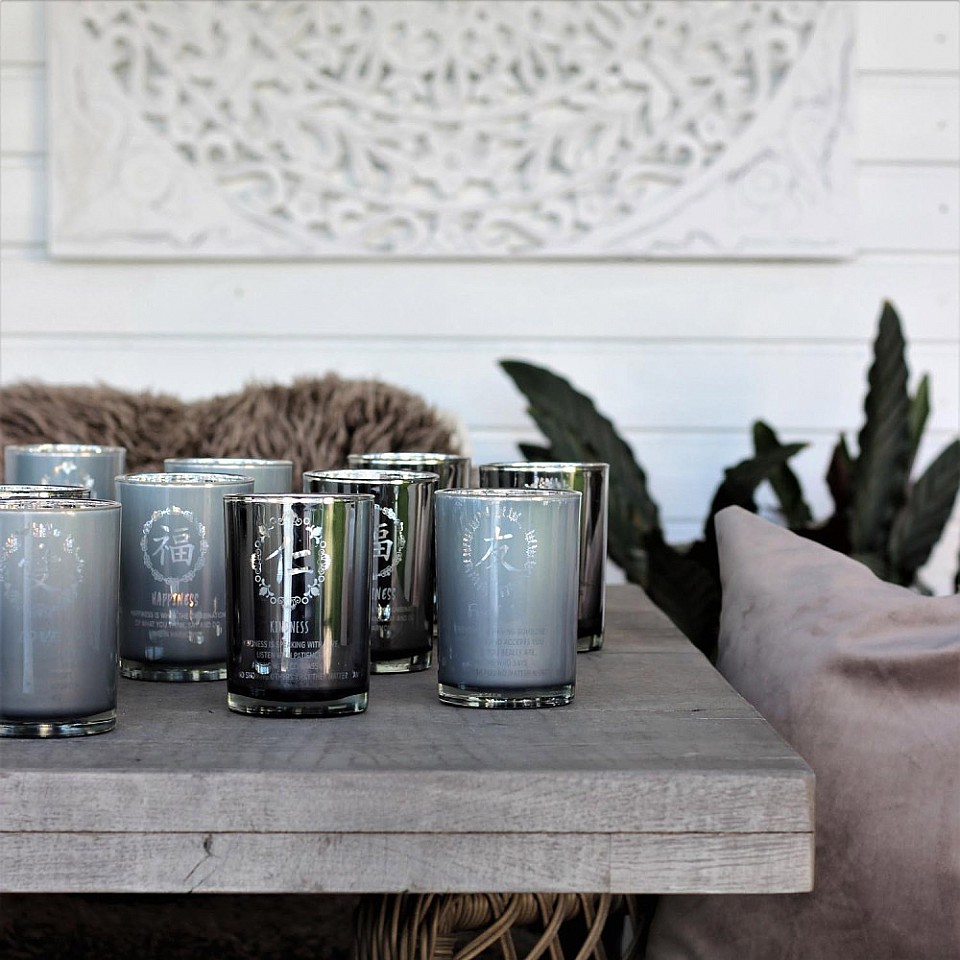 Majas Candle Holder Symbols Love - Grey