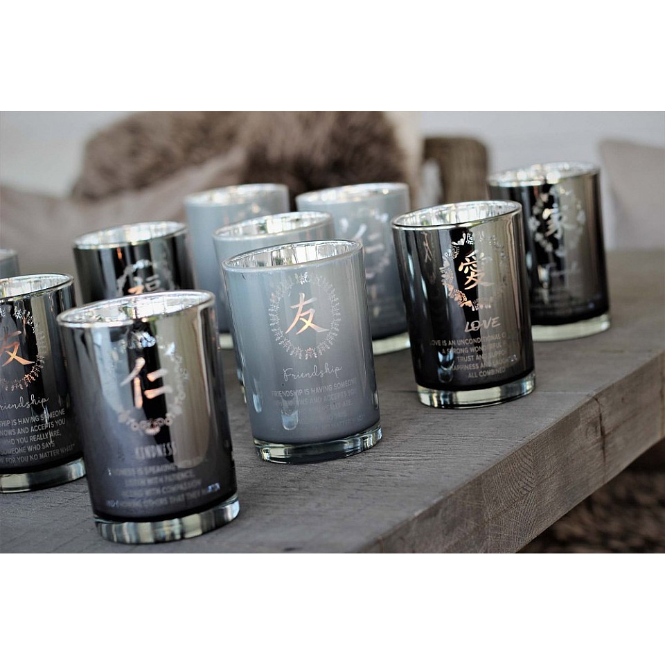 Majas Candle Holder Symbols Love - Grey
