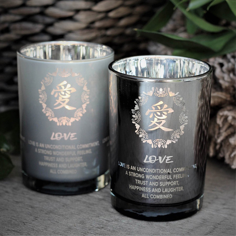 Majas Candle Holder Symbols Love - Grey