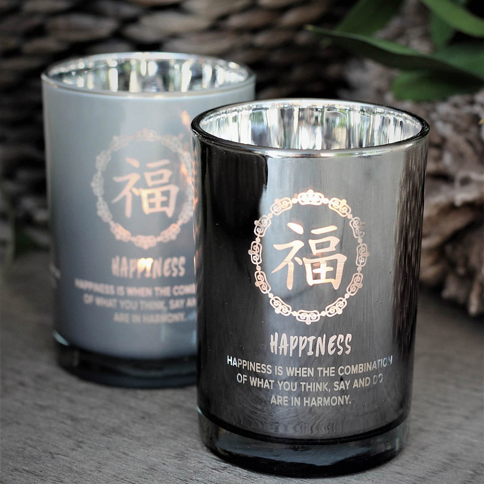 Majas Candle Holder Symbols Happiness - Grey