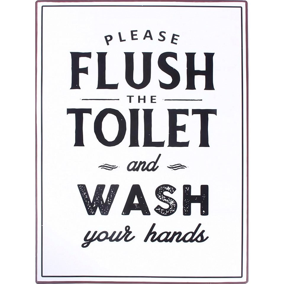 Metallschild Please flush the toilet