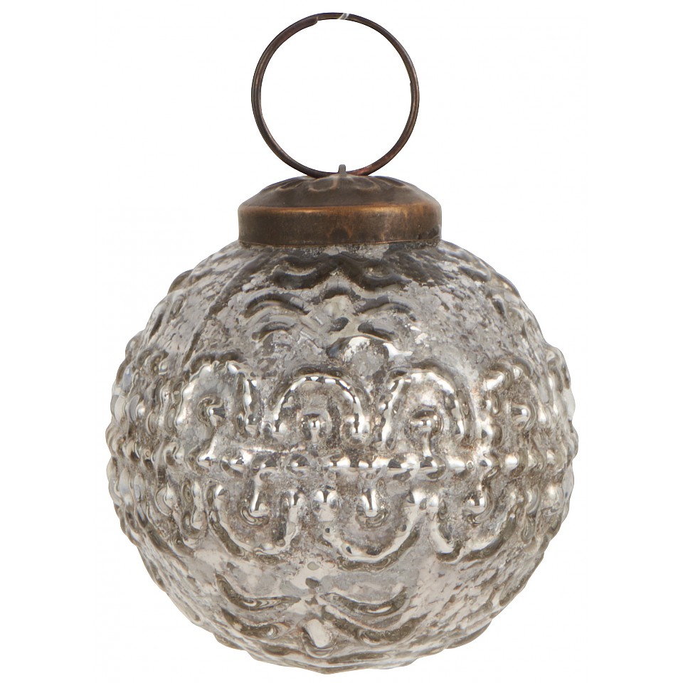 Christmas Bauble Pattern Silver - Small