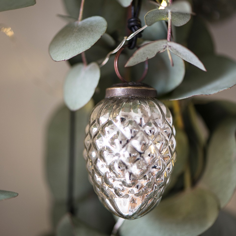 Christmas Bauble Cone Silver - Small