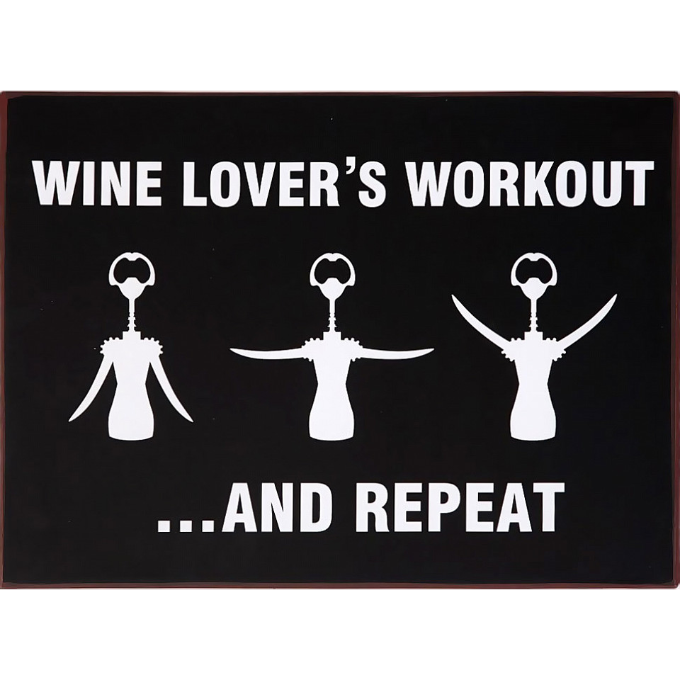 Metallschild Wine lovers workout