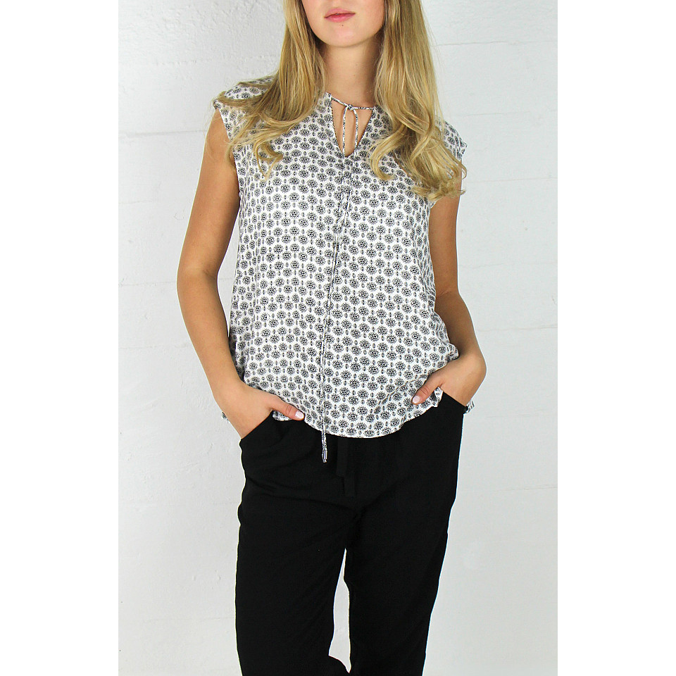 Blus Lois Blouse - Asphalt/Creme