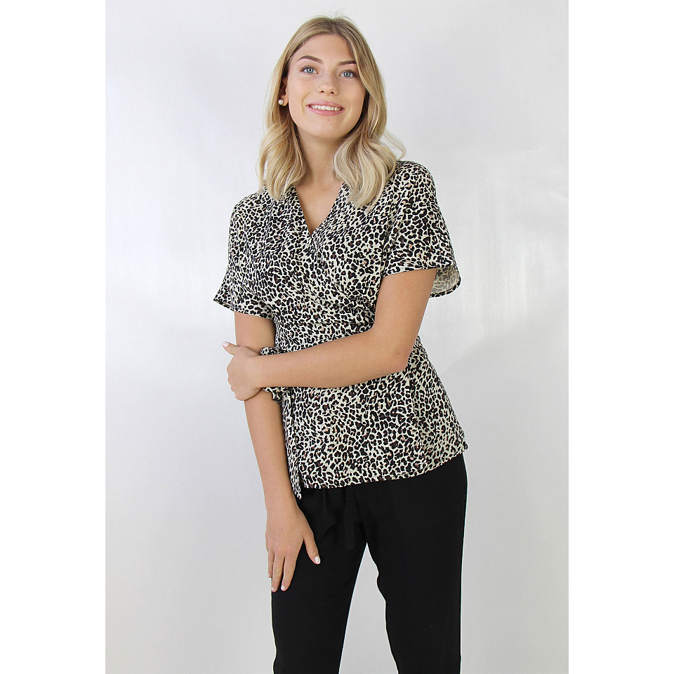 Omlott-topp Sheela Wrap Top - Sand/Black/Coffee