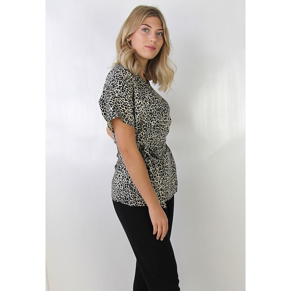 Omlott-topp Sheela Wrap Top - Sand/Black/Coffee