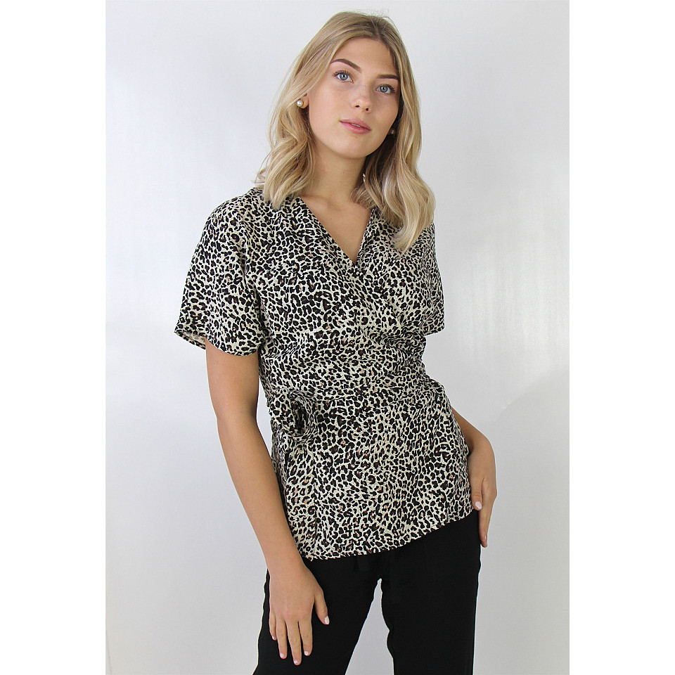 Omlott-topp Sheela Wrap Top - Sand/Black/Coffee