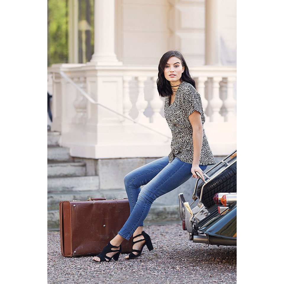 Omlott-topp Sheela Wrap Top - Sand/Black/Coffee