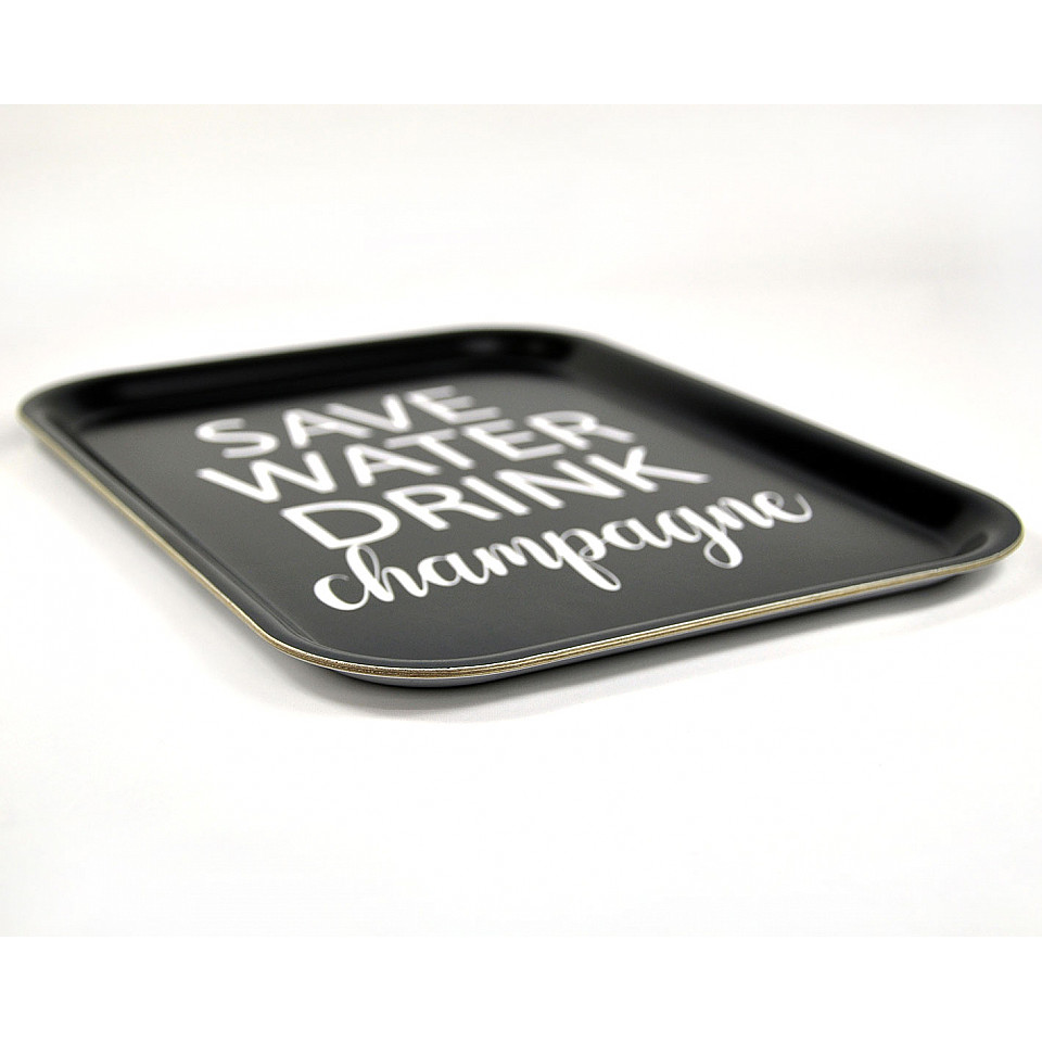 Tray Save Water drink Champagne - Black / White