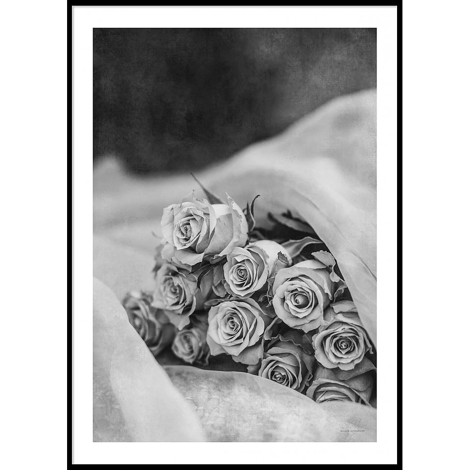 Poster Roses Bouquet Black & White