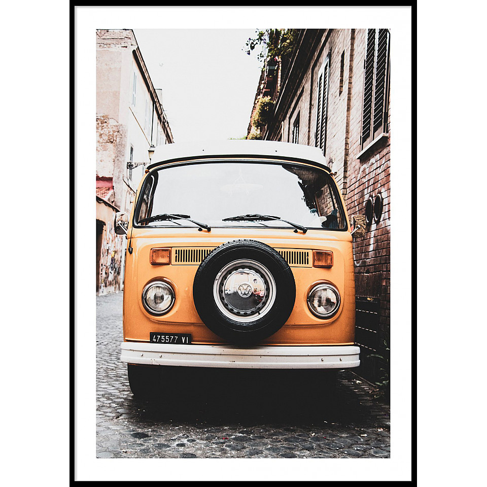 Altes Gelbes Auto Poster