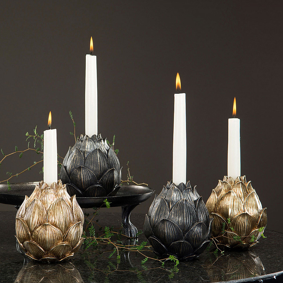 Candlestick Artichoke - Gold Brown