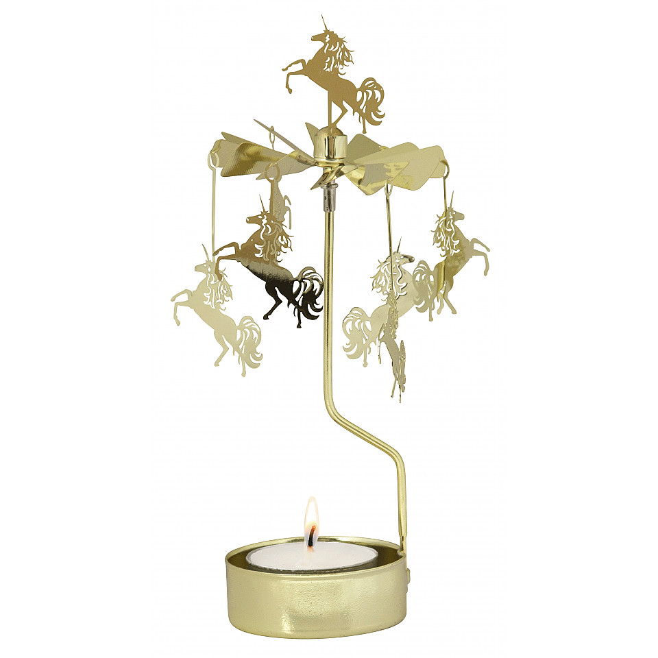 Rotary Candle Holder Einhorn - Gold