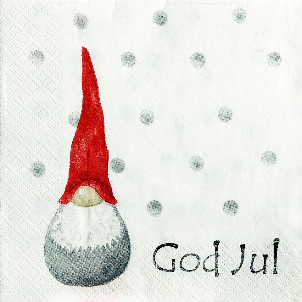 Napkins Santa High Hat - White