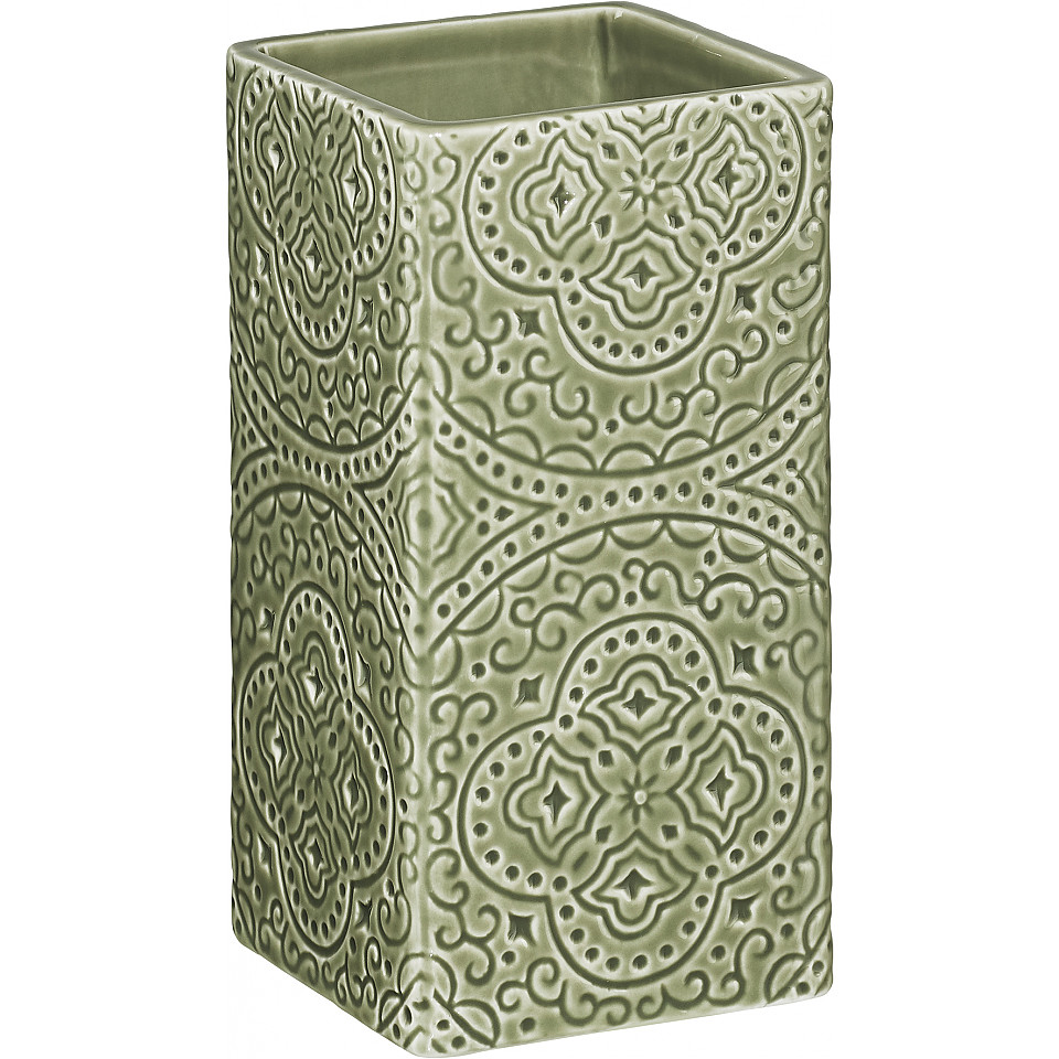 Toothbrush Mug Cube Orient - Pesto