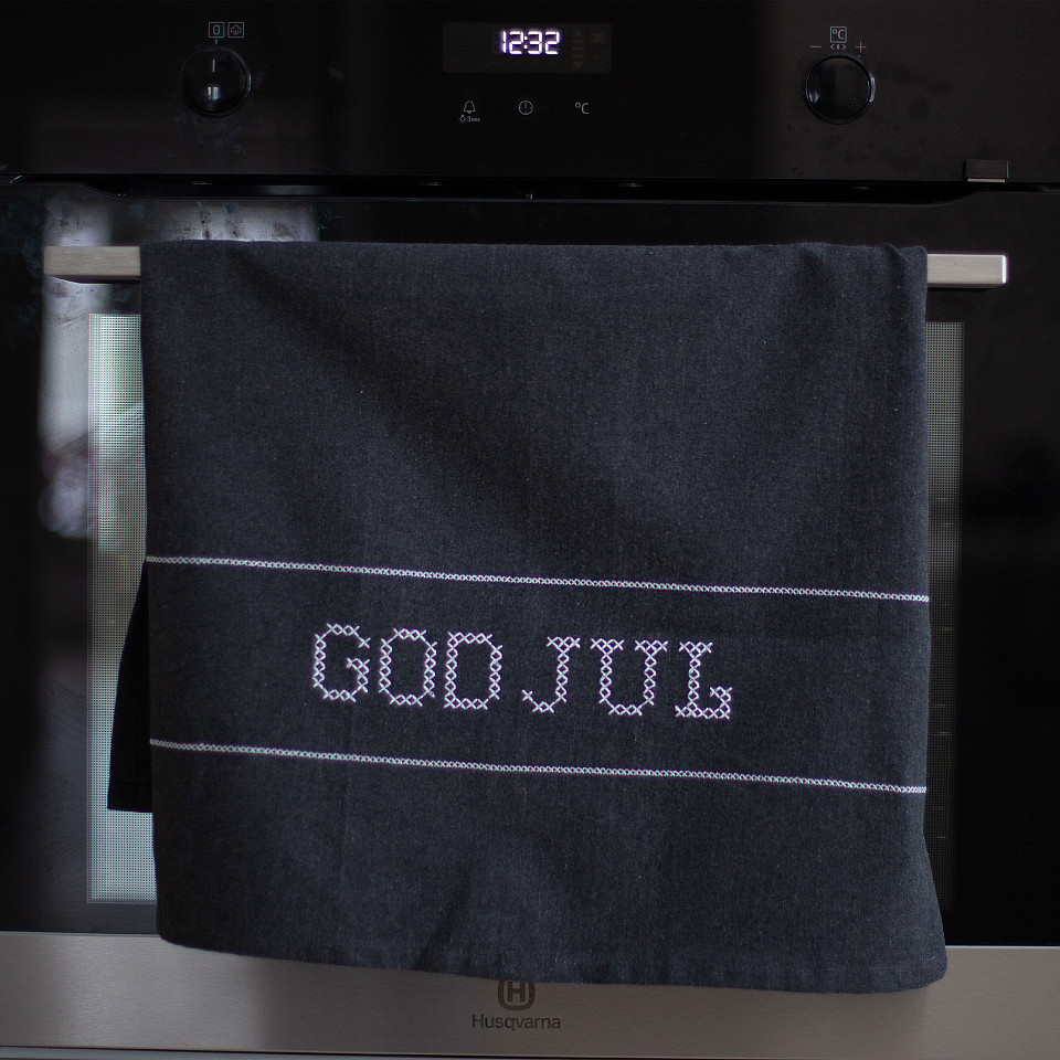 Tea Towel God Jul - Dark Grey