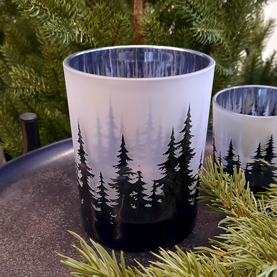 Candle Holder Spruces Green / Smoke - Large