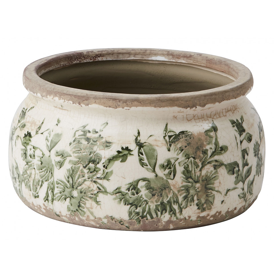 Pot VICTORIA with edge Low Green - Small