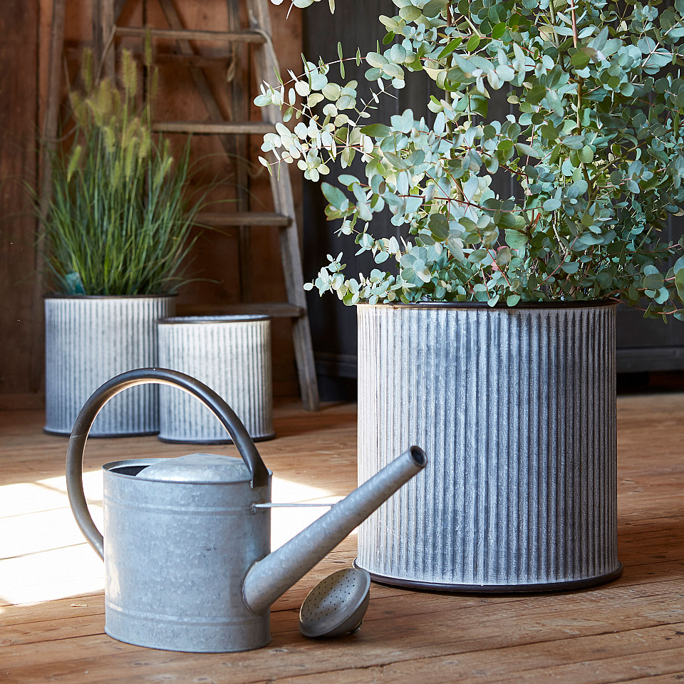 Blumentopf Kit Grau Zink - Klein